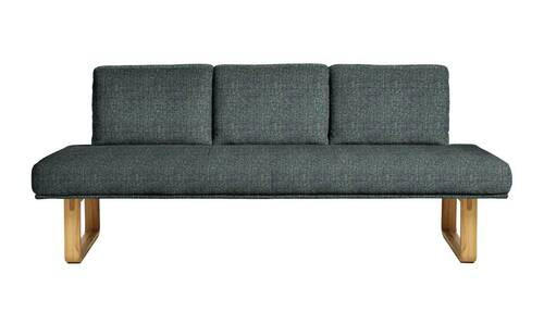 SITZBANK 209/92/78 cm  in Türkis, Eichefarben  - Türkis/Eichefarben, Design, Holz/Textil (209/92/78cm) - Dieter Knoll