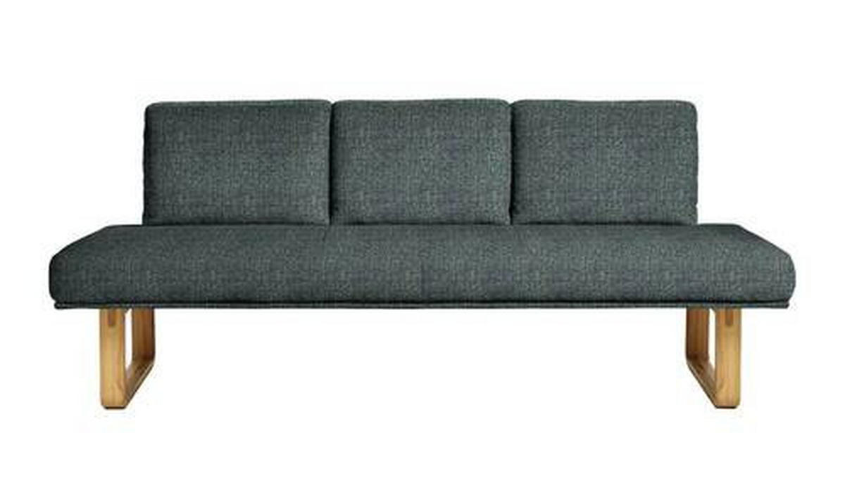SITZBANK 209/92/78 cm  in Türkis, Eichefarben  - Türkis/Eichefarben, Design, Holz/Textil (209/92/78cm) - Dieter Knoll