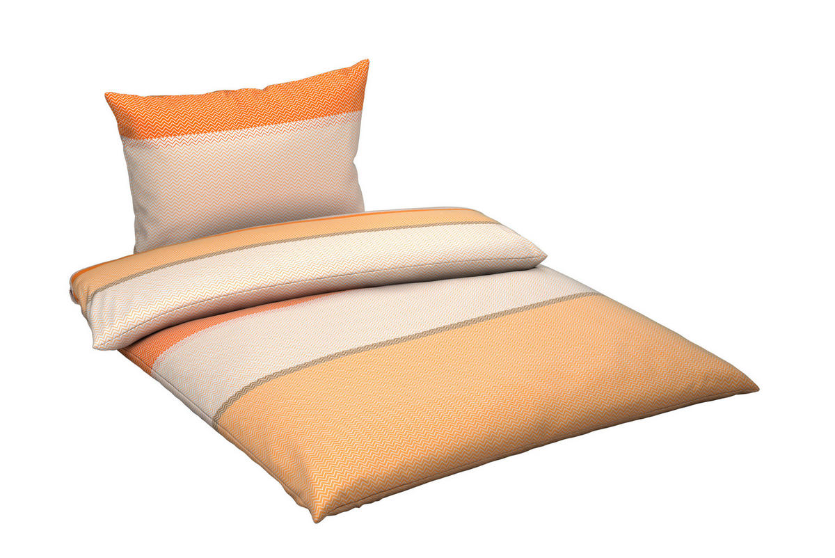 BETTWÄSCHE TANJA Satin 140/200 cm  - Orange, KONVENTIONELL, Textil (140/200cm) - Novel