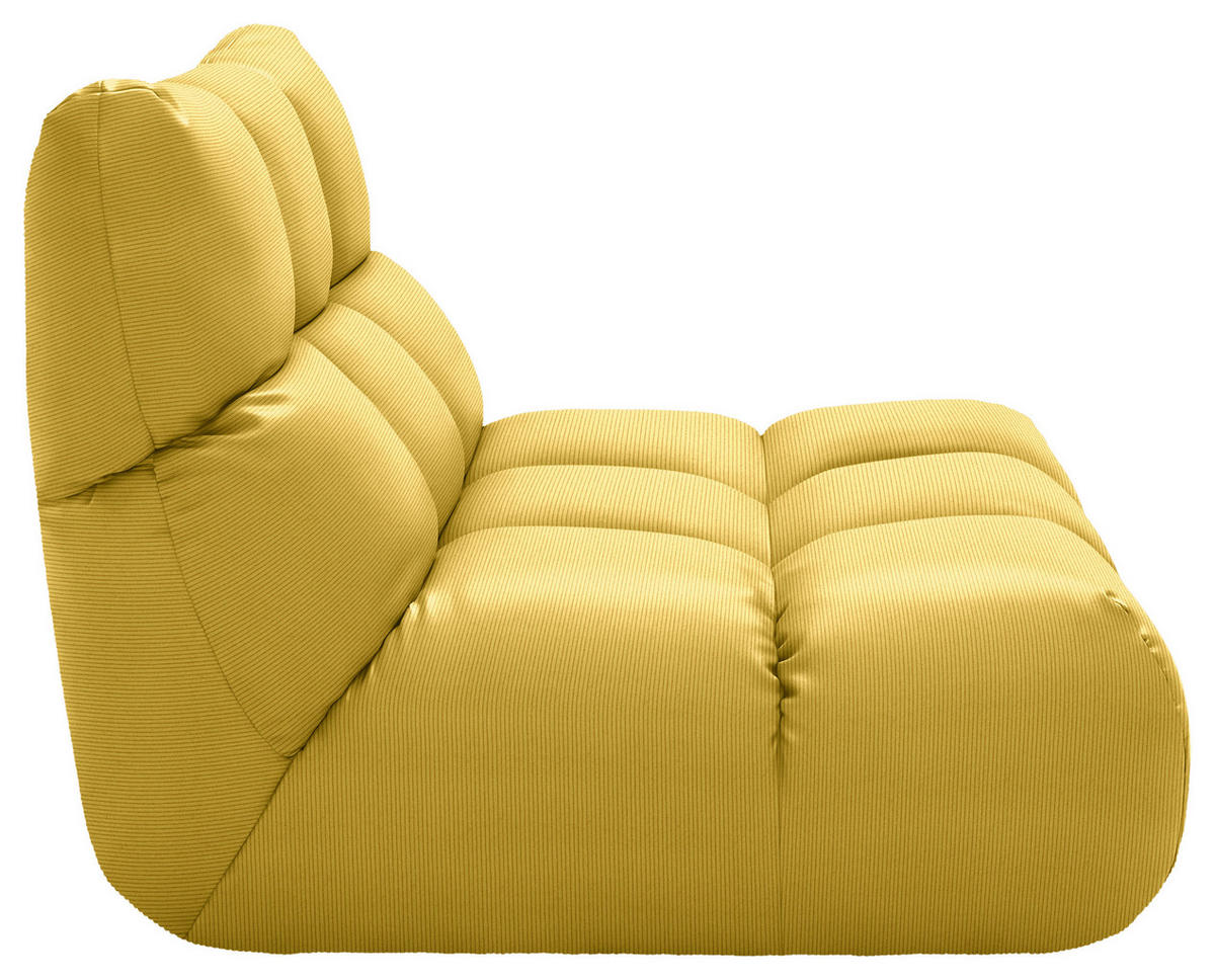 SESSEL Feincord Goldfarben  - Goldfarben/Schwarz, Design, Kunststoff/Textil (112/85/108cm) - Pure Home Lifestyle