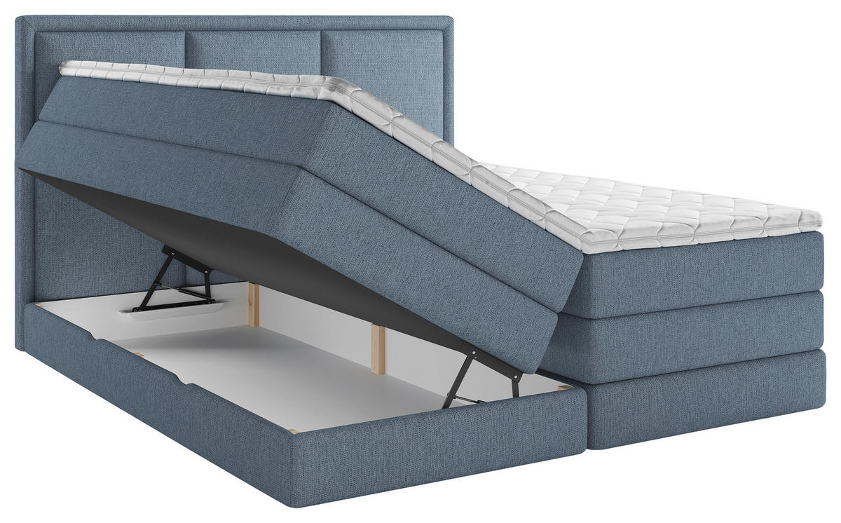 BOXSPRINGBETT 200/200 cm  in Dunkelblau  - Dunkelblau, Design, Holzwerkstoff/Kunststoff (200/200cm) - MID.YOU
