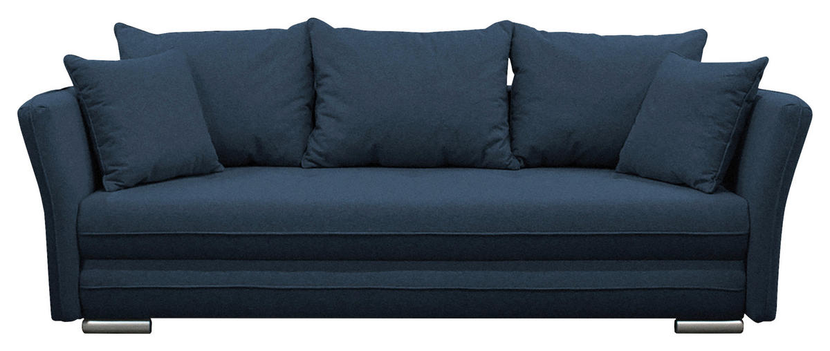 SCHLAFSOFA  mit Webstoff Blau  - Blau/Silberfarben, Design, Kunststoff/Textil (235/83/106cm) - MID.YOU