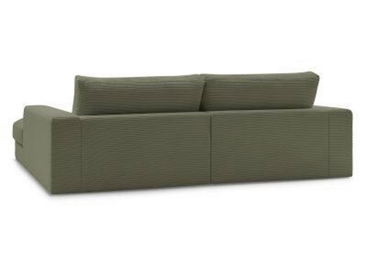 ECKSOFA  LEONARD Hellgrün Cord  - Schwarz/Hellgrün, MODERN, Kunststoff/Textil (159/274cm)