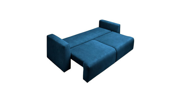 SCHLAFSOFA  mit Stoffauswahl, Schlafen auf Sitzhöhe, Rücken echt Cord Blau  - Blau/Schwarz, Design, Kunststoff/Textil (250/92/105cm) - Carryhome