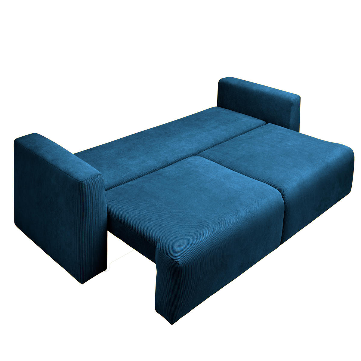 SCHLAFSOFA  mit Stoffauswahl, Schlafen auf Sitzhöhe, Rücken echt Cord Blau  - Blau/Schwarz, Design, Kunststoff/Textil (250/92/105cm) - Carryhome