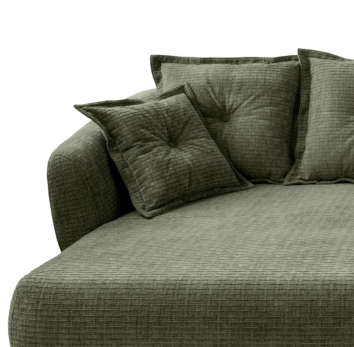 ECKSOFA in Mikrofaser Olivgrün  - Schwarz/Olivgrün, Modern, Textil/Metall (162/277cm) - Livetastic