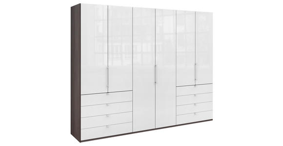 FALTTÜRENSCHRANK  in Weiß, Trüffeleichefarben  - Chromfarben/Trüffeleichefarben, KONVENTIONELL, Glas/Holzwerkstoff (300/236/58cm) - Venda