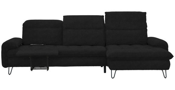 ECKSOFA in Webstoff Schwarz  - Schwarz, LIFESTYLE, Textil/Metall (310/180cm) - Valnatura