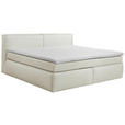 BOXSPRINGBETT 180/200 cm,  in Creme, Matratze, Topper, H3 + H4 = fest + sehr fest  - Creme/Schwarz, LIFESTYLE, Kunststoff/Textil (180/200cm) - Esposa