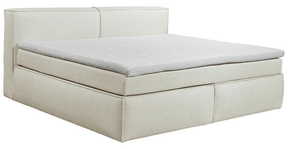 BOXSPRINGBETT 180/200 cm,  in Creme, Matratze, Topper, H3 + H4 = fest + sehr fest  - Creme/Schwarz, LIFESTYLE, Kunststoff/Textil (180/200cm) - Esposa