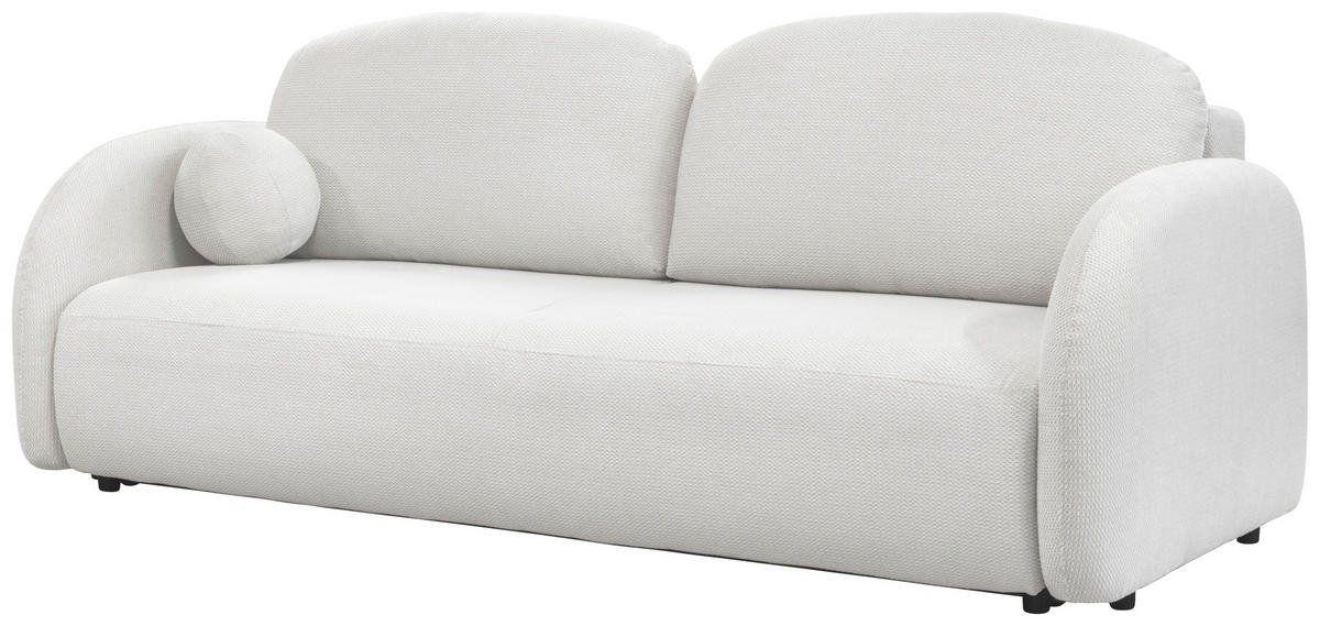 SCHLAFSOFA ROMA  mit Struktur Creme  - Creme/Schwarz, Design, Textil (230/90/105cm) - MID.YOU