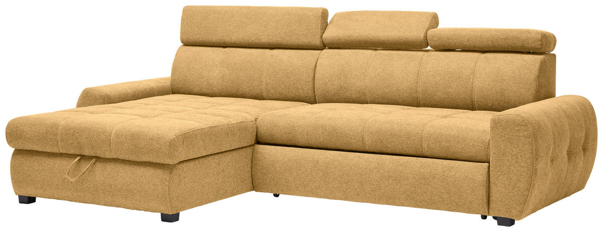 ECKSOFA in Webstoff Gelb  - Weiss/Gelb, Design, Kunststoff/Textil (276/173cm) - Stylife
