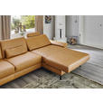 ECKSOFA  in Echtleder Currygelb  334/176 cm  - Currygelb/Schwarz, Design, Leder/Metall (334/176cm) - Dieter Knoll