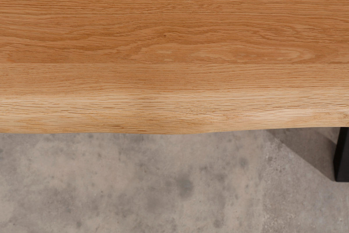 ESSTISCH in Holz 160/90/75 cm  - Schwarz/Braun, Natur, Holz/Metall (160/90/75cm) - Livetastic