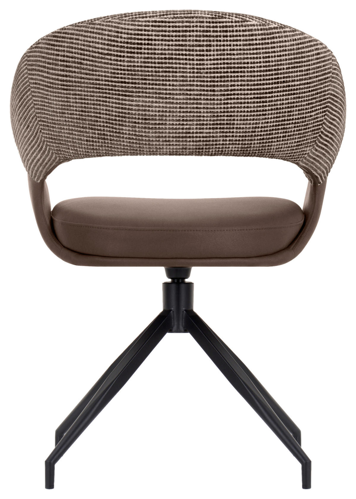 ARMLEHNSTUHL  Sitzfläche 360° drehbar, automatische Rückholfunktion Webstoff, Mikrofaser  - Schwarz/Braun, Design, Textil/Metall (60/83/62cm) - Novel