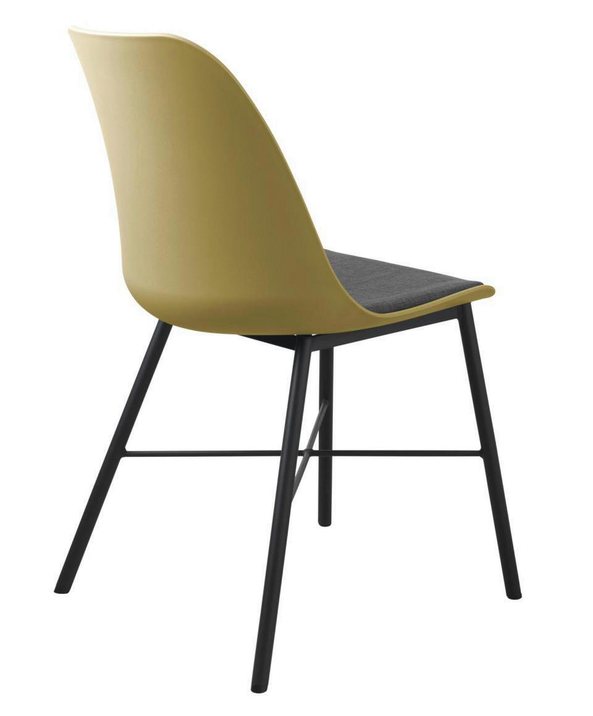 STUHL-SET 2 Stück  in matt  - Hellgelb/Schwarz, MODERN, Kunststoff/Textil (47/83/54cm) - Livetastic