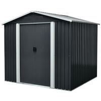 GERÄTEHAUS 301/214/174 cm  - Anthrazit/Weiß, Basics, Metall (301/214/174cm)