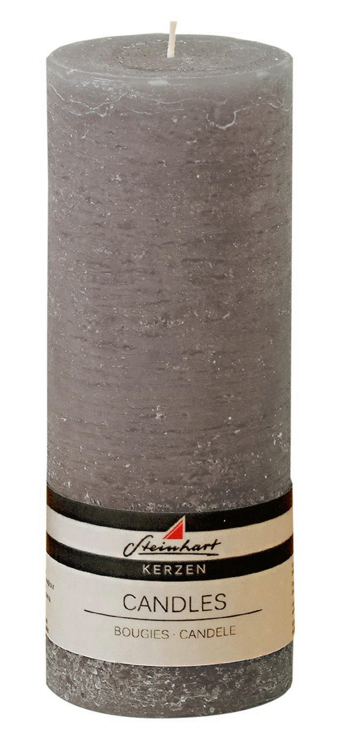 STUMPENKERZE  - Grau, Basics (7,8/20cm) - Steinhart