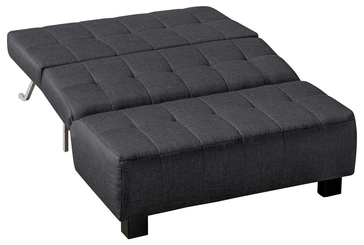 SCHLAFSOFA  in Grau  - Schwarz/Grau, Design, Textil/Metall (125/92/102cm) - Novel