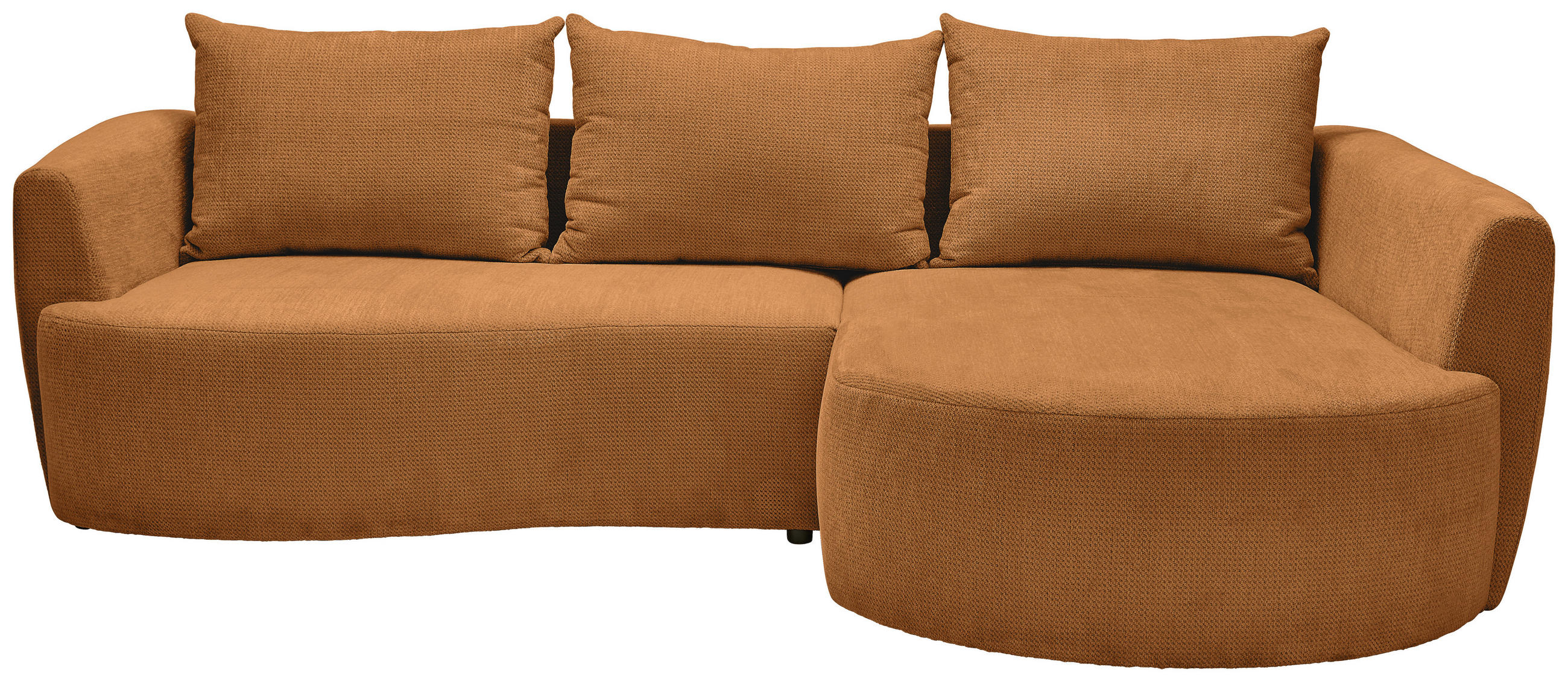 ECKSOFA Rostfarben Chenille  - Rostfarben/Schwarz, MODERN, Kunststoff/Textil (287/179cm) - Carryhome