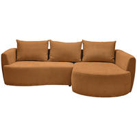 ECKSOFA in Chenille Rostfarben  - Rostfarben/Schwarz, MODERN, Kunststoff/Textil (287/179cm) - Carryhome