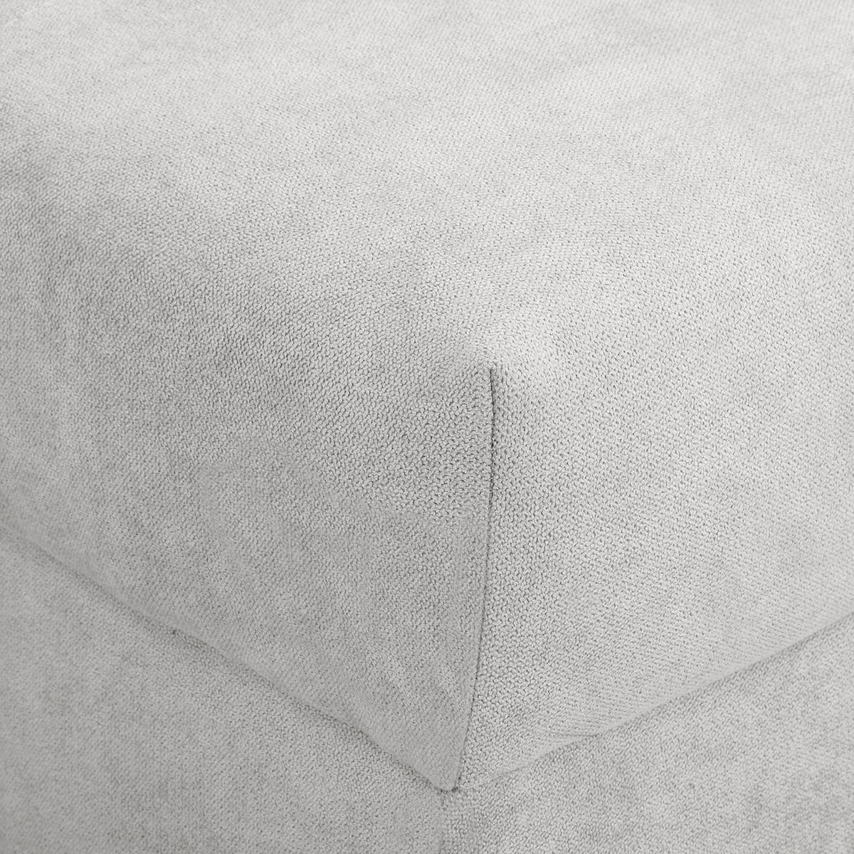 ECKSOFA inkl. Hocker Ariella in Mikrofaser Hellgrau  161/231 cm  - Hellgrau/Naturfarben, Design, Holz/Textil (161/231cm) - Livetastic