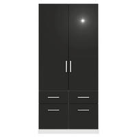 DREHTÜRENSCHRANK Weiss, Grau  - Chromfarben/Weiss, Modern, Holzwerkstoff/Kunststoff (91/210/54cm) - Rauch Möbel