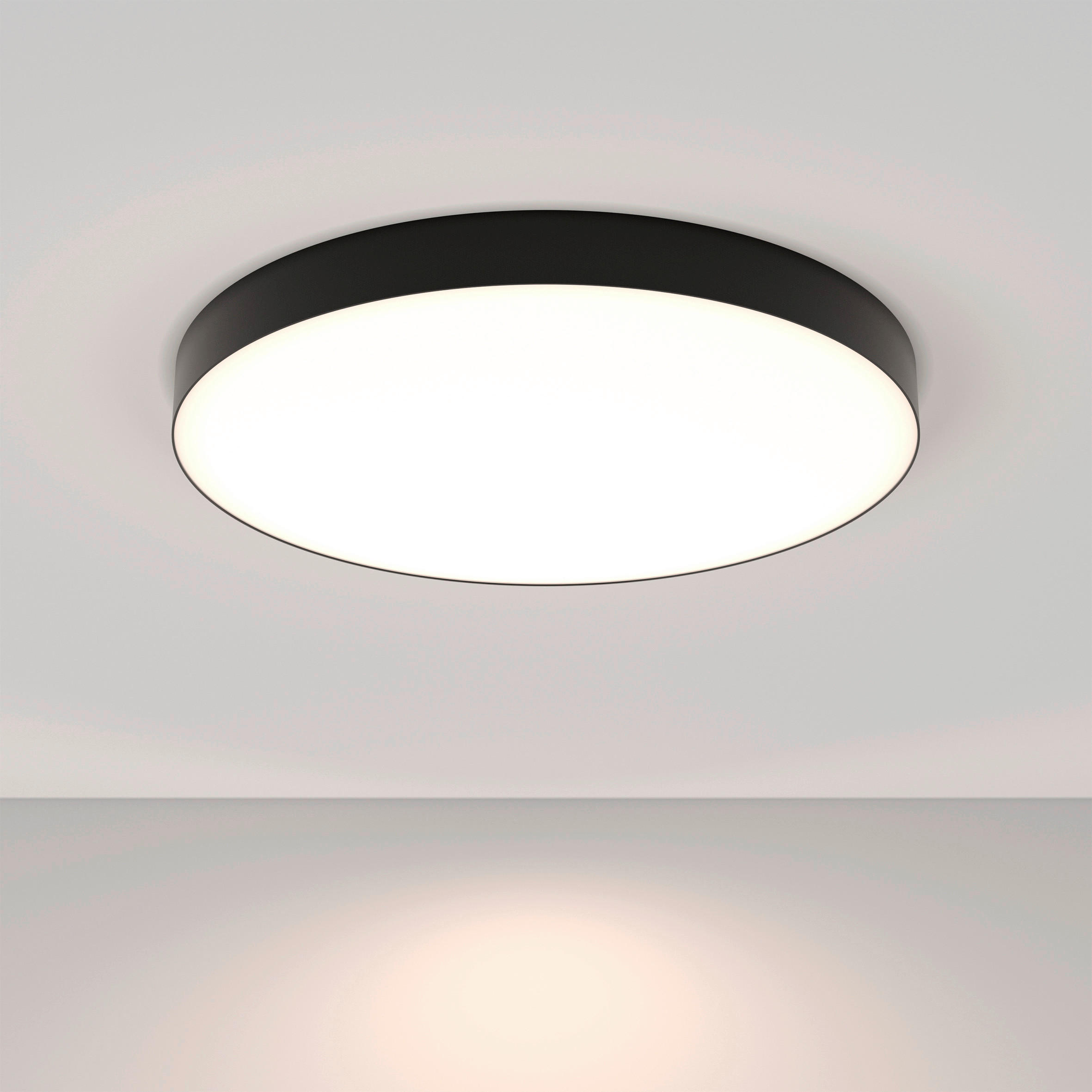 DECKENLEUCHTE 60/60/5,5 cm   - Schwarz/Weiß, Trend, Kunststoff/Metall (60/60/5,5cm) - MAYTONI