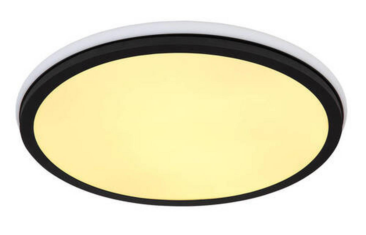 LED MENNYEZETI LÁMPA - fekete/opál, Design, műanyag/fém (45/7cm) - Globo