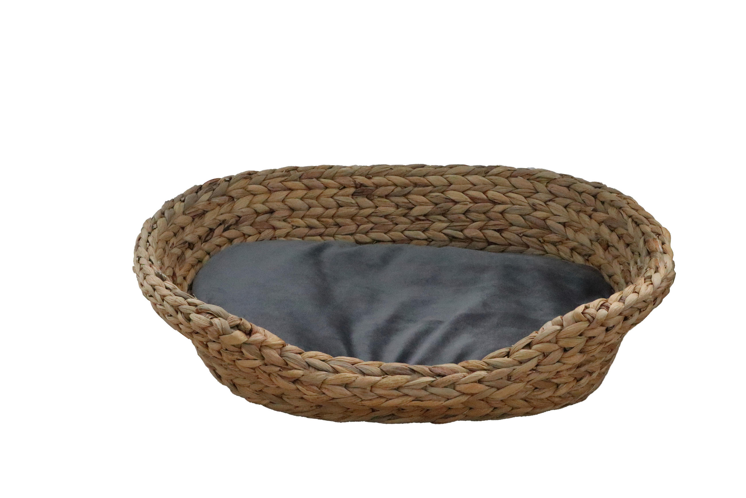 TIERBETT Wasserhyazinthe Oval - Naturfarben/Grau, KONVENTIONELL, Naturmaterialien (53/40/14cm)