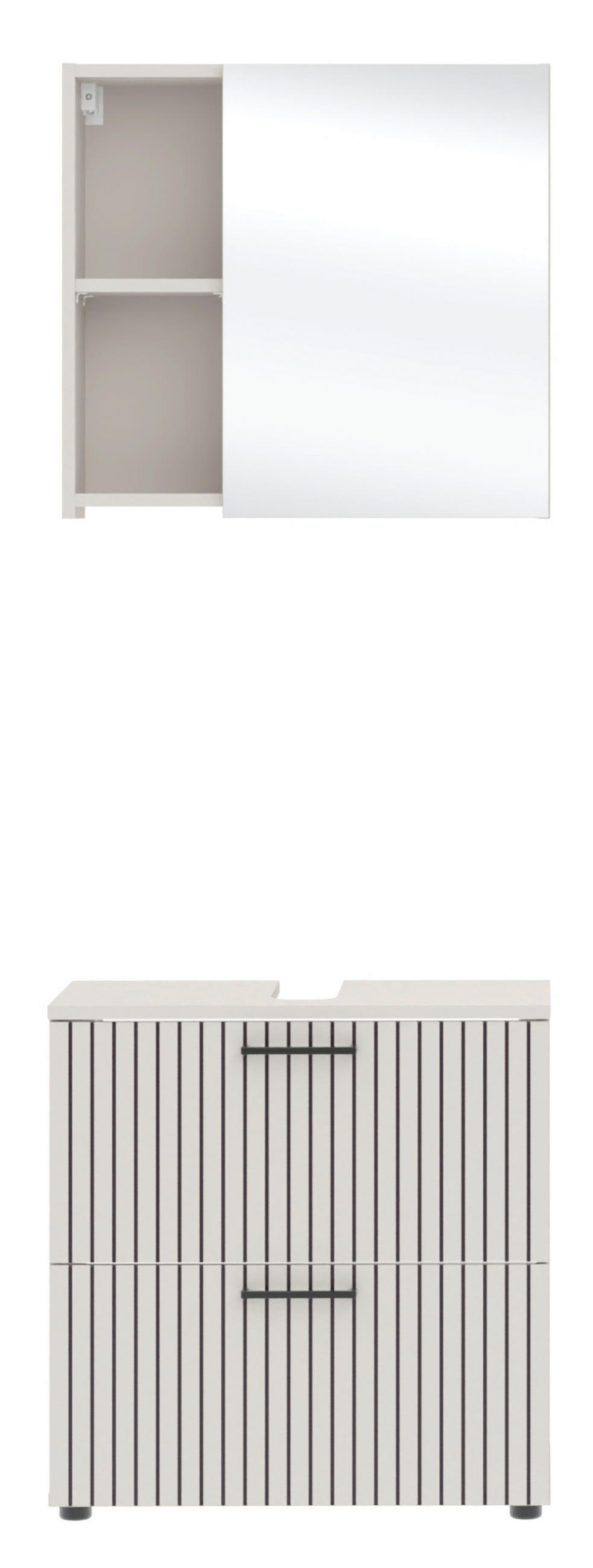 BADEZIMMER  in 60 cm  - Kaschmir/Schwarz, Trend, Glas/Holzwerkstoff (60cm) - Respekta