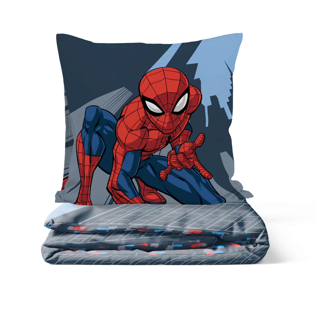 KINDERBETTWÄSCHE Marvel Spider-Man City Streets 200/135 cm  - Blau, Basics, Textil (200/135cm)