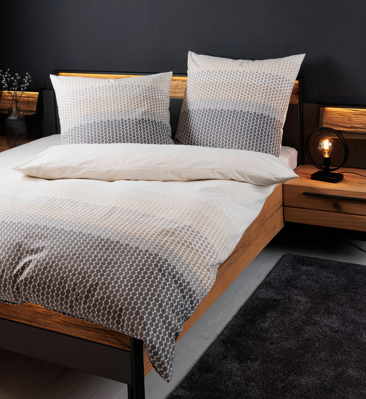 BETTWÄSCHE Biber 135/200 cm  - Grau, Design, Textil (135/200cm) - Janine