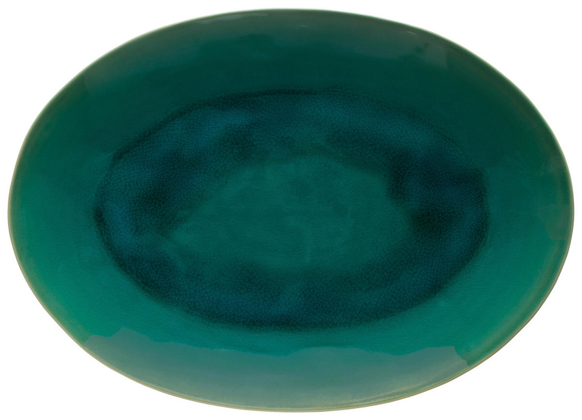 SERVIERPLATTE RIVIERA 40/29 cm  - Türkis, Basics, Keramik (40/29cm) - Costa Nova