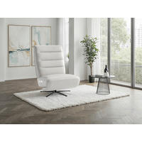 RELAXSESSEL Leder Weiss  - Weiss/Schwarz, Basics, Leder/Metall (80/109/98cm) - Sit & More