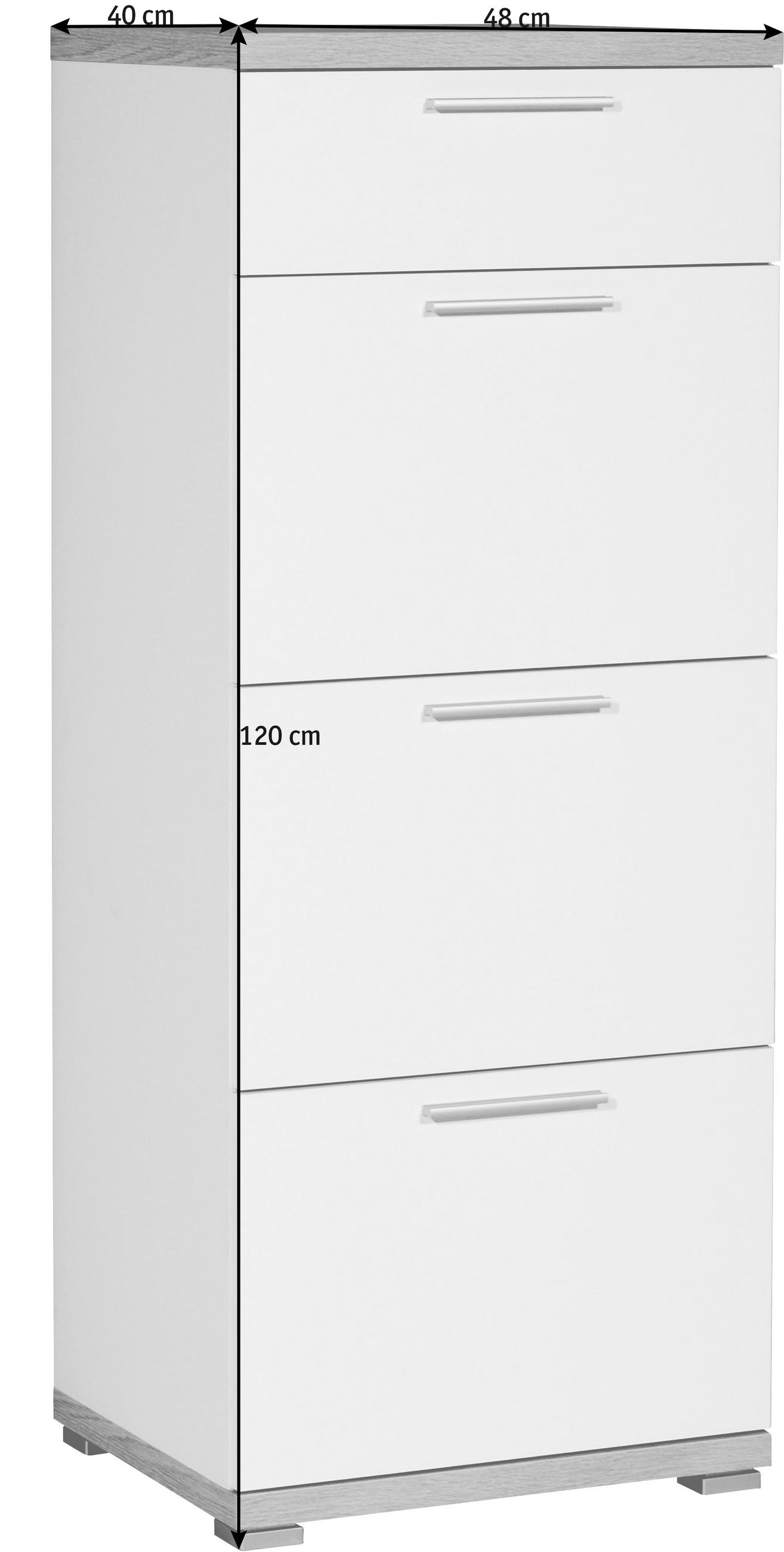 KOMMODE  in 48/120/40 cm  - Eichefarben/Alufarben, Design, Holzwerkstoff/Kunststoff (48/120/40cm) - Carryhome