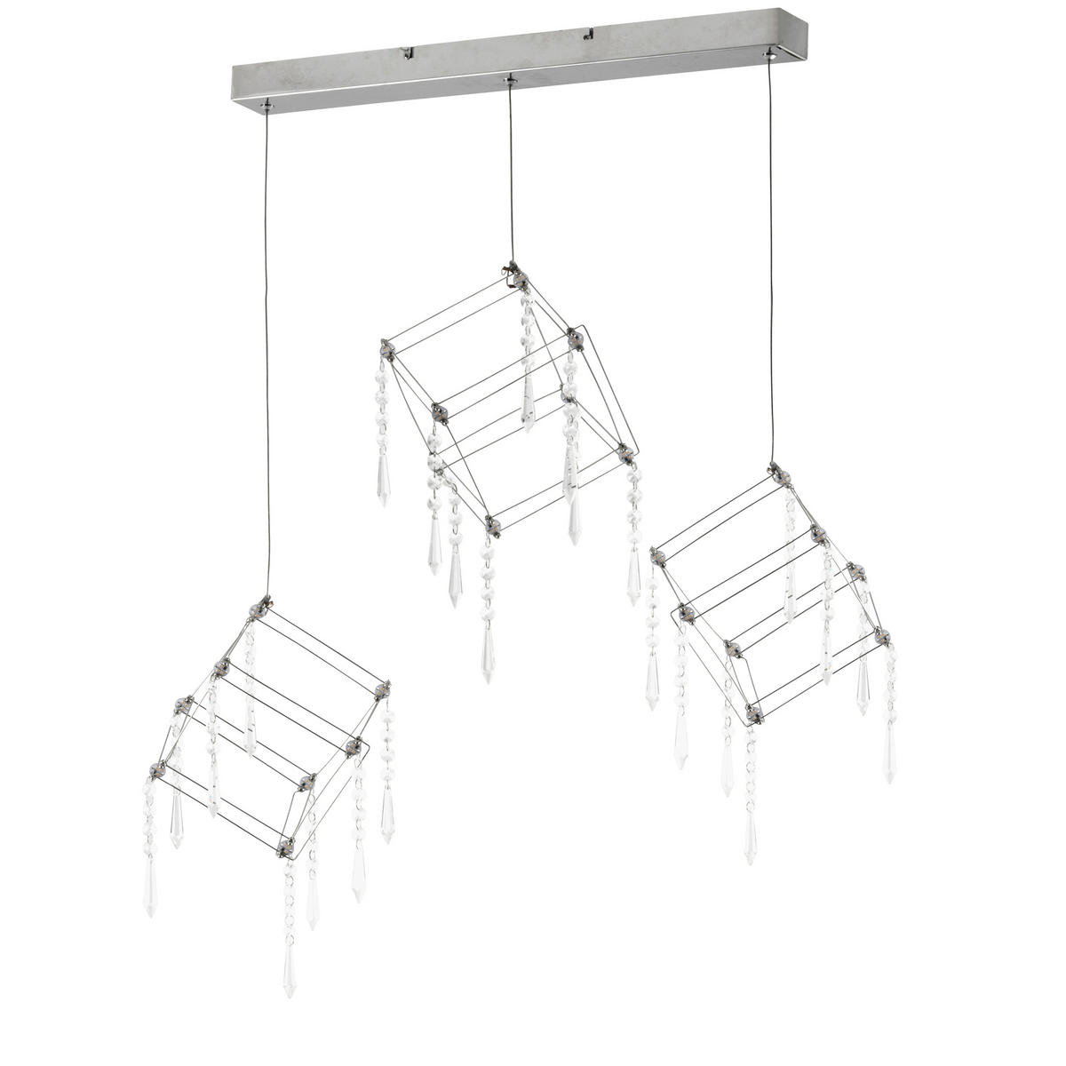 LED-HÄNGELEUCHTE 80/106 cm  - Chromfarben/Transparent, LIFESTYLE, Kunststoff/Metall (80/106cm) - Näve