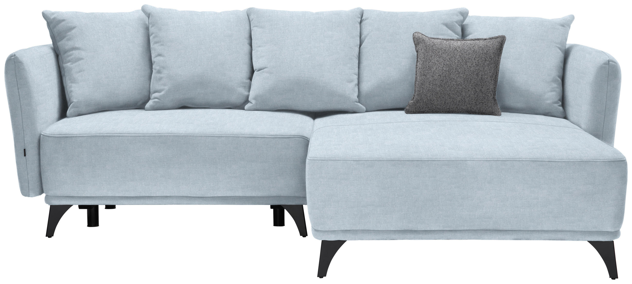 ECKSOFA in Chenille Türkis  255/172 cm  - Türkis/Schwarz, LIFESTYLE, Textil/Metall (255/172cm) - Carryhome