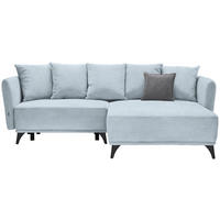 ECKSOFA in Chenille Türkis  255/172 cm  - Türkis/Schwarz, LIFESTYLE, Textil/Metall (255/172cm) - Carryhome