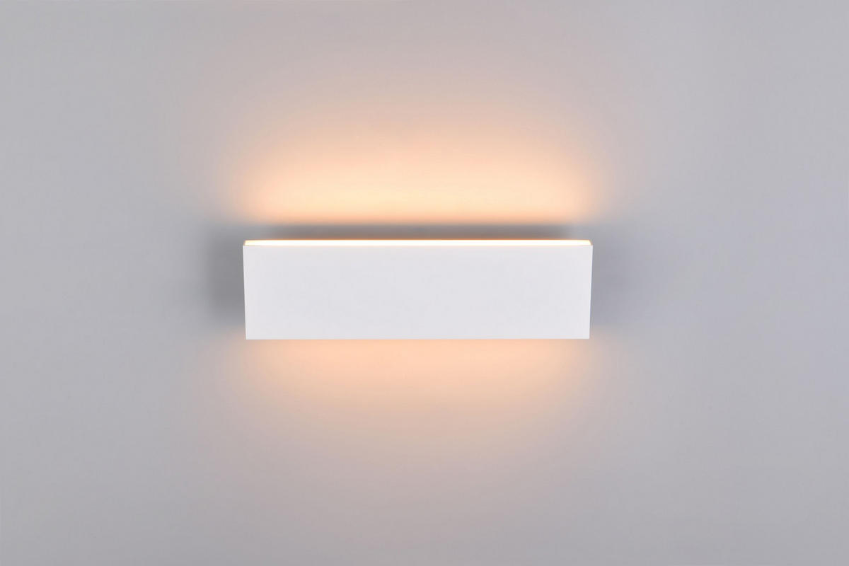 LED-WANDLEUCHTE - Weiss, Design, Kunststoff/Metall (28/8/4,5cm) - Novel