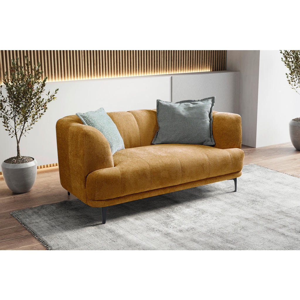 Thumbnail - Mid.you 2-Sitzer-Sofa, Gold, Textil, Füllung: Polyurethan (Pur), 166x77x106 cm, Made in EU, Wohnzimmer, Sofas & Couches,...