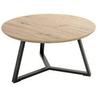 COUCHTISCH in Metall, Holzwerkstoff 80/80/41 cm  - Eichefarben/Schwarz, Design, Holzwerkstoff/Metall (80/80/41cm)