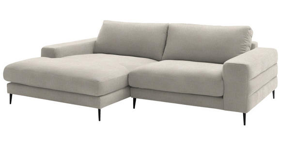 ECKSOFA  in Flachgewebe Naturfarben  177/253 cm  - Schwarz/Naturfarben, Design, Textil/Metall (177/253cm) - Dieter Knoll