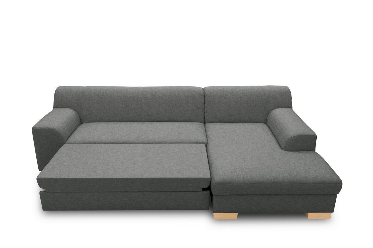 ECKSCHLAFSOFA TINOS Dunkelgrau Webstoff  - Dunkelgrau/Beige, Basics, Textil (273/157cm) - MID.YOU