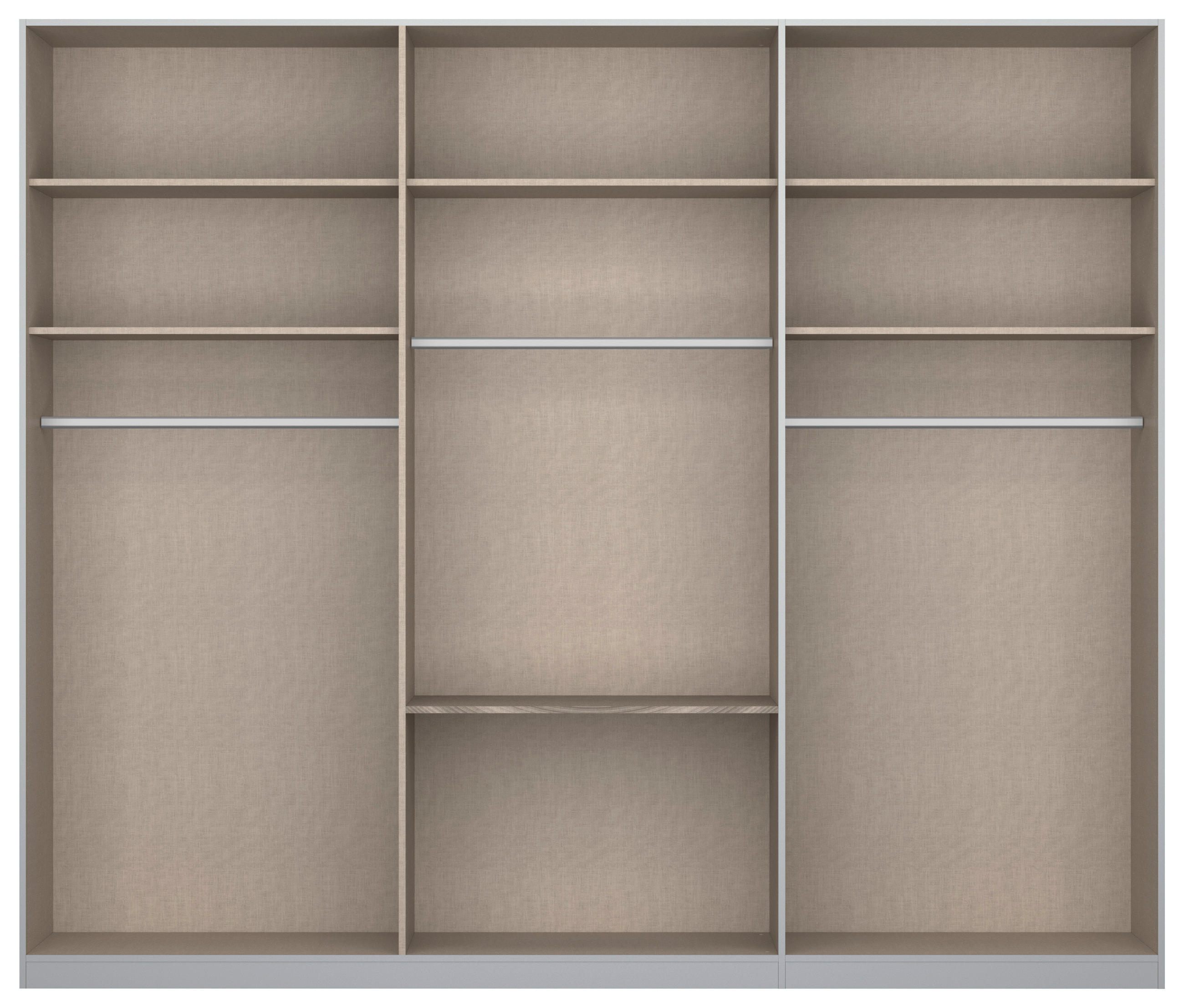 DREHTÜRENSCHRANK  in Weiß, Silberfarben  - Silberfarben/Alufarben, MODERN, Holzwerkstoff/Metall (271/229/54cm) - Rauch Möbel