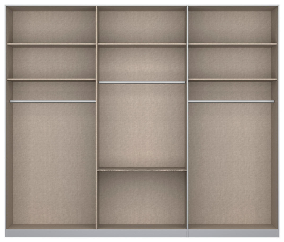 DREHTÜRENSCHRANK  in Weiß, Silberfarben  - Silberfarben/Alufarben, MODERN, Holzwerkstoff/Metall (271/229/54cm) - Rauch Möbel