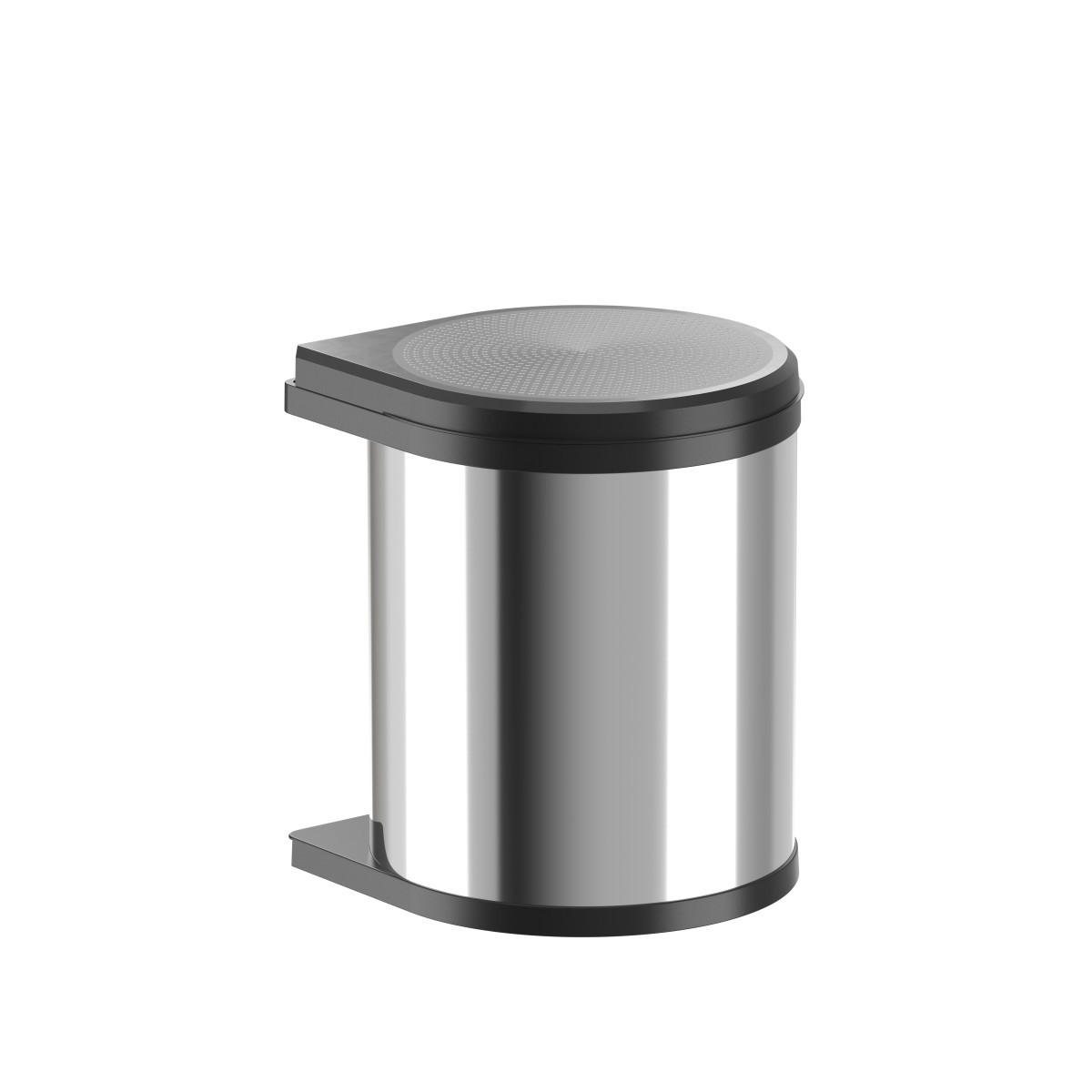 ABFALLSAMMLER 15 l  Metall, Kunststoff  - Edelstahlfarben, Basics, Kunststoff/Metall (28,8/29,8/36,3cm) - HKT