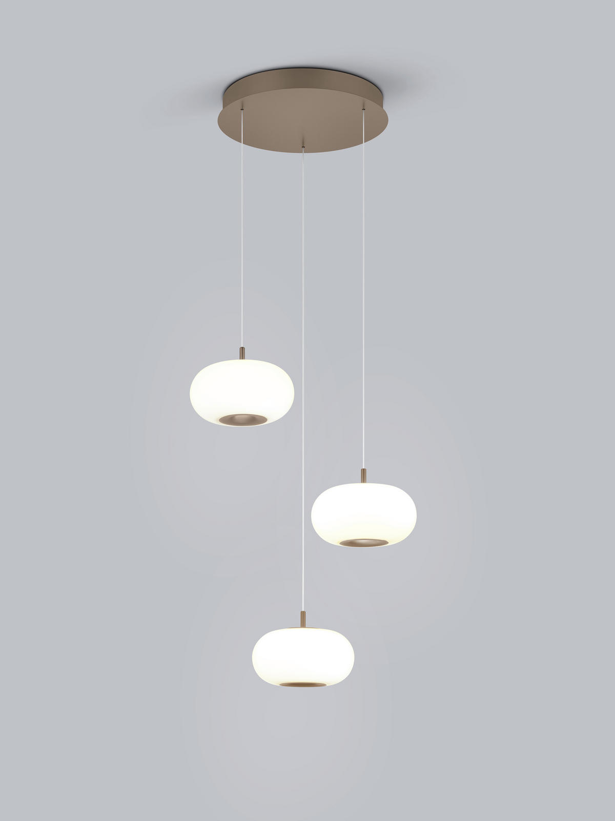 LED-HÄNGELEUCHTE Sapo 34/210 cm   - Cappuccino, Design, Glas/Metall (34/210cm) - Helestra