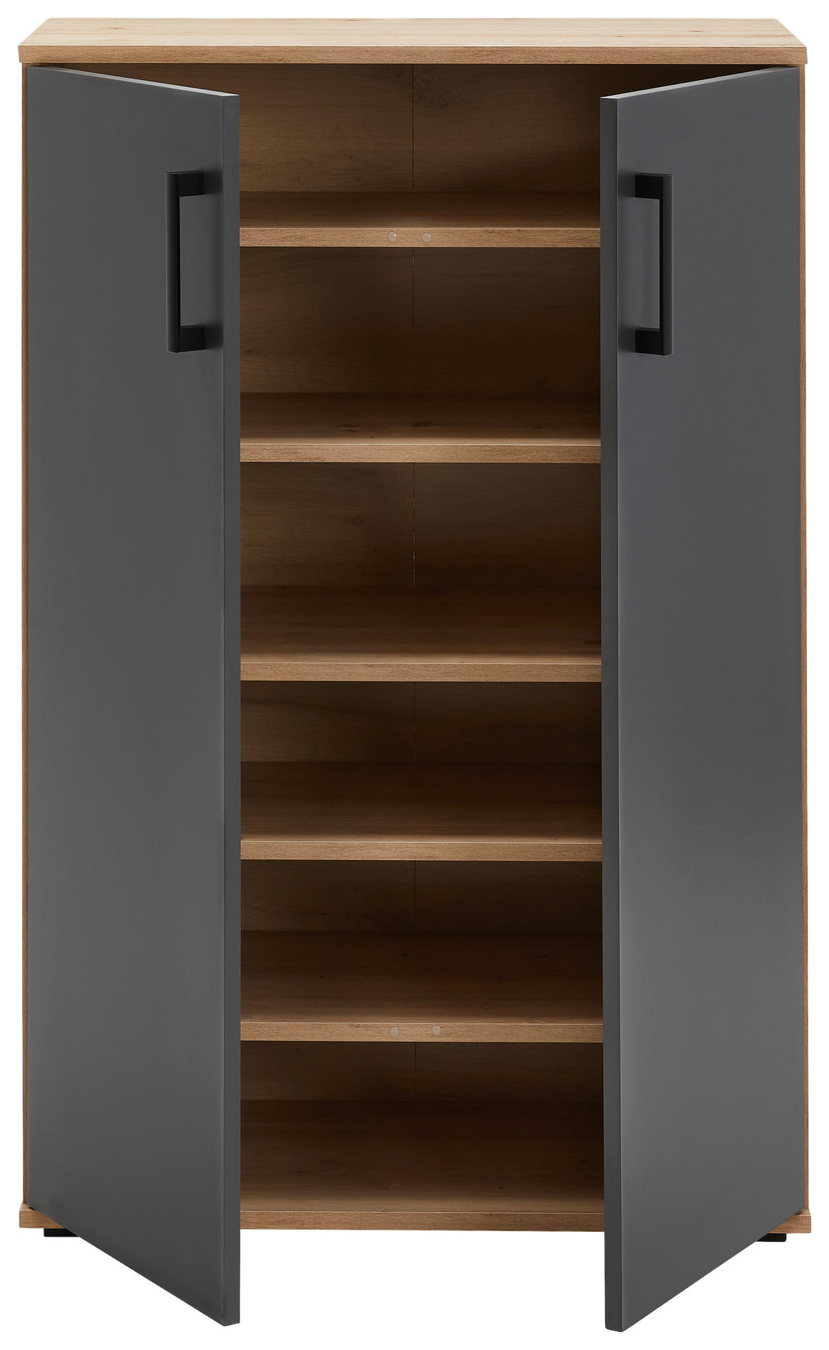 SCHUHSCHRANK Anthrazit, Eiche Artisan  - Anthrazit/Schwarz, KONVENTIONELL, Holzwerkstoff/Kunststoff (70/106/29,5cm) - Xora