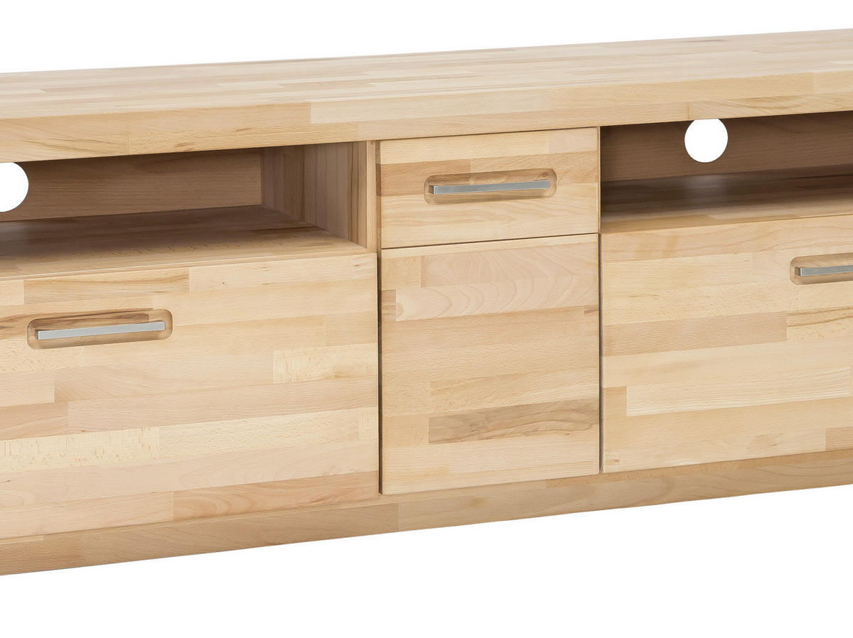 TV-ELEMENT  in 185/58/50 cm  - Buchefarben/Alufarben, Design, Holz/Metall (185/58/50cm) - MID.YOU